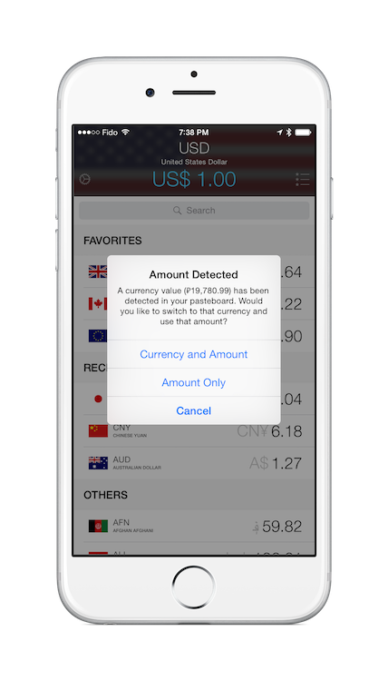 Currencies Ios Amount Detected