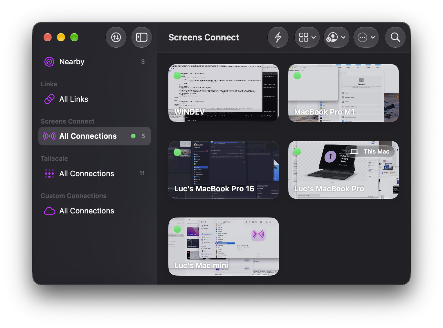 Screens uzaktan bağlantı