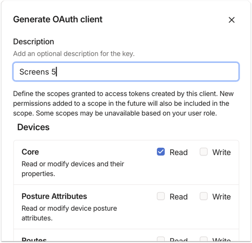 Generate OAuth Client