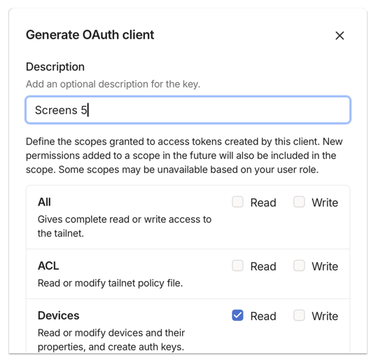 Generate OAuth Client